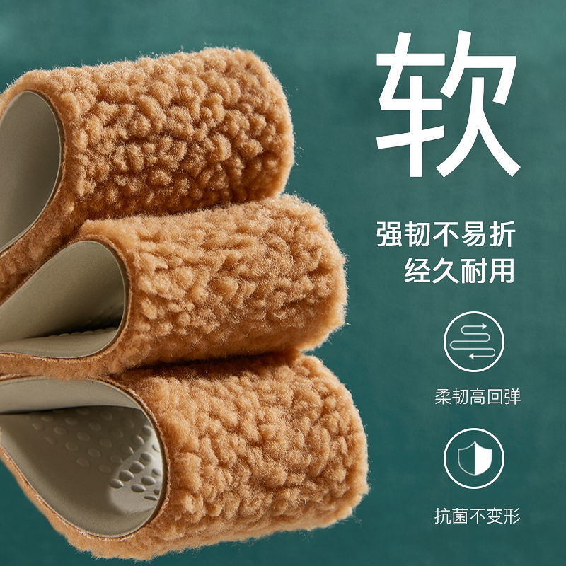 Forrado de lana gruesa plantilla caliente cómodo transpirable absorbente del sudor desodorante látex espesado deportes absorción de choque hombres desodorante invierno