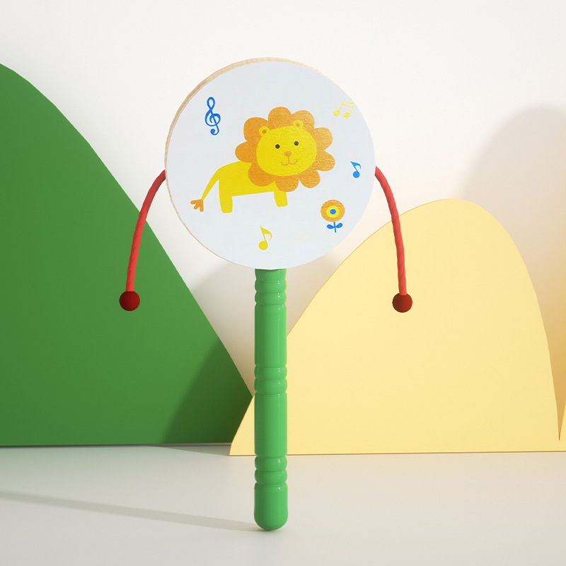 Orff instrumento musical niños de dibujos animados pandereta madera kindergarten profesor rendimiento pandereta bebé pandereta juguete
