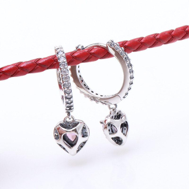 Copper Ear Needle Material 1 Pair Simple Style Classic Style Heart Shape Plating Copper Drop Earrings