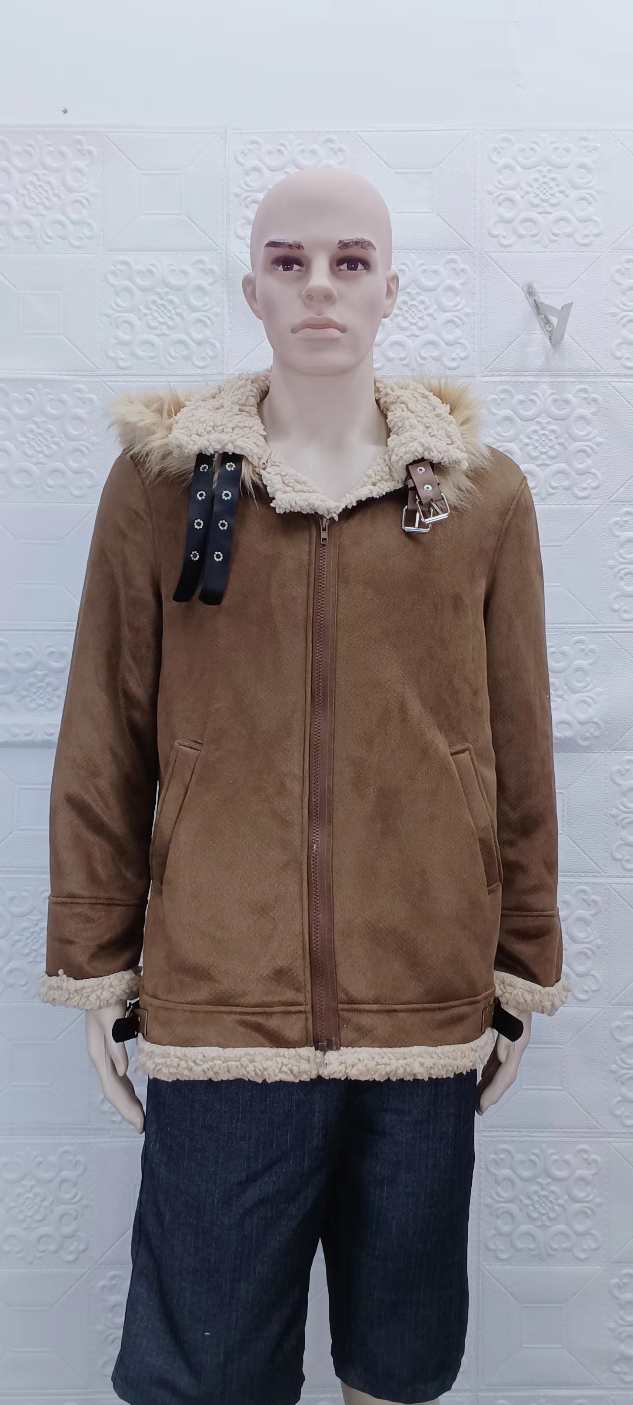Men's Jacket Leather Winter Coat For Men Thickened Fur Lined_voghion.com