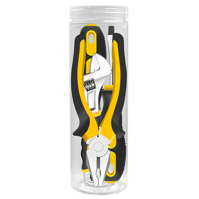 Exclusividad transfronteriza para herramientas de barril boutique, hardware, destornillador de cuatro piezas, llave de alambre, juego multifuncional para el hogar