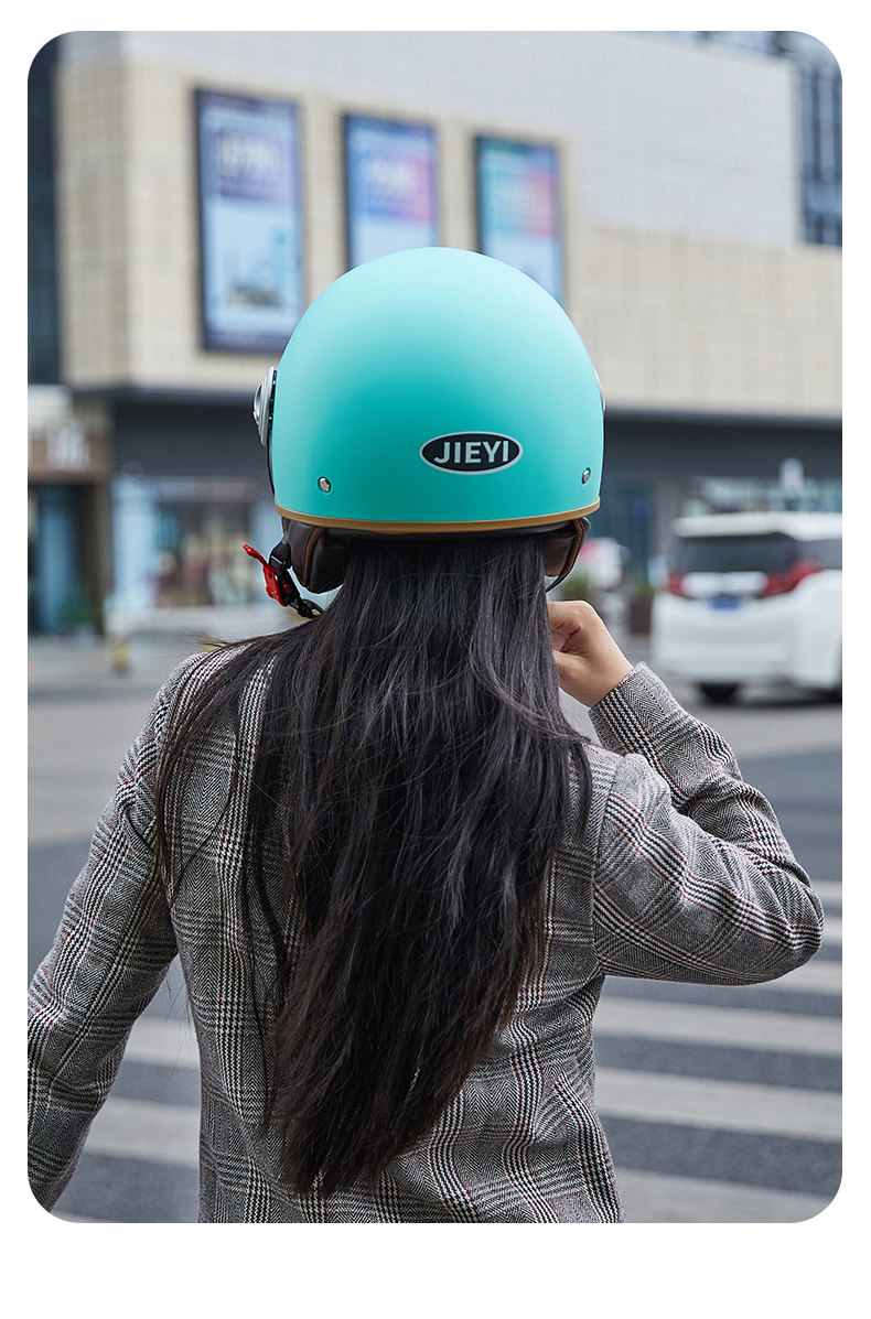 Battery electric car helmet 3C certification for men and women all seasons autumn and winter warm motorcycle retro helmet half helmet