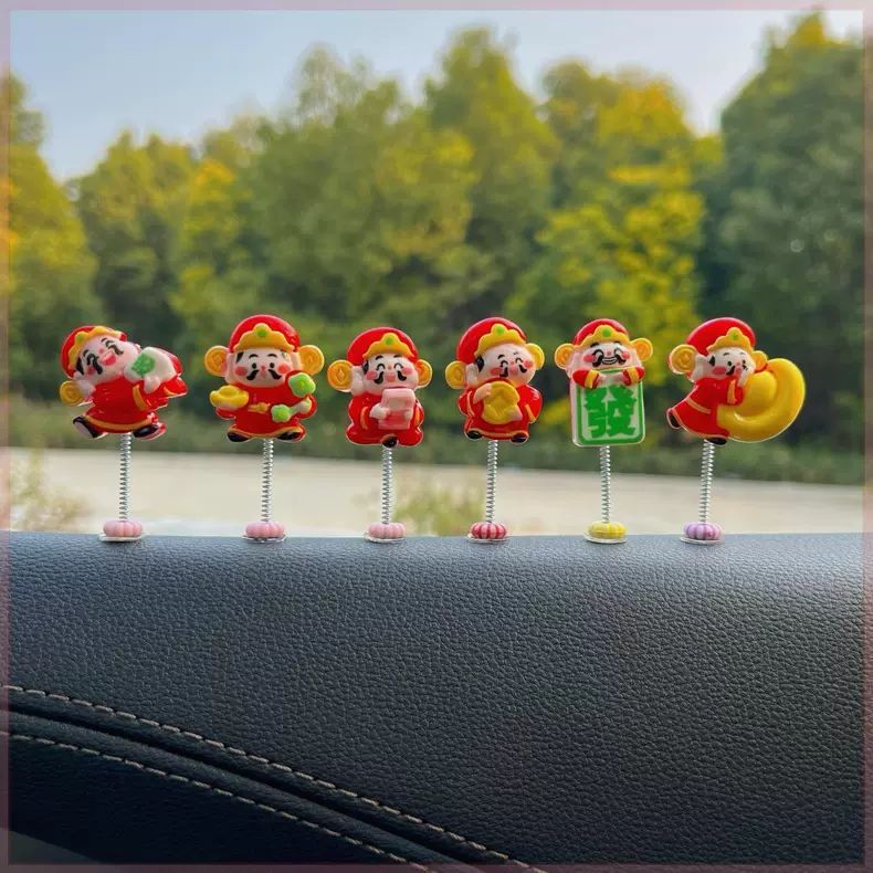 행복한 작은 부의 신 [흔들리는 머리 스타일 - 6가지 스타일] 무료 접착 스티커