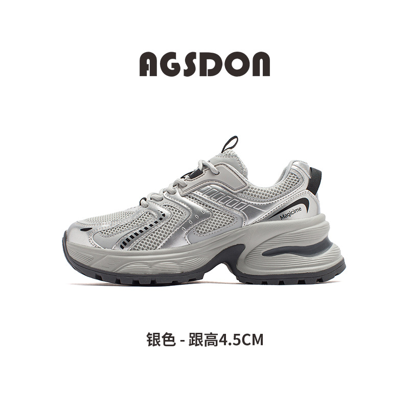 Zapatos Augusden de suela gruesa para mujer, estilo retro, deportivos, de malla, para correr, tendencia 2025, invierno.