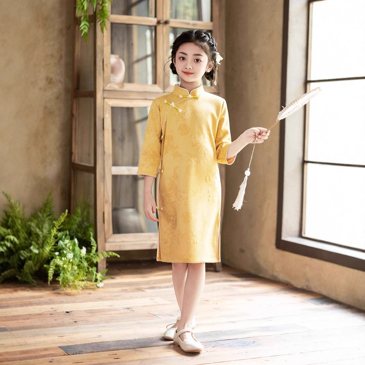 新中式亲子装旗袍2025新款秋季国风儿童母女改良连衣裙长袖显瘦