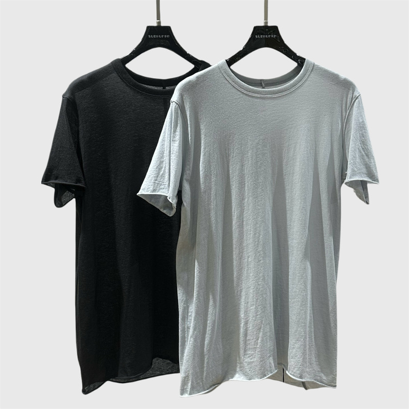 Dark Style Mainline Solid Color Thin Pure Cotton Slim-Fit Round Neck Body-Fit Base Men's and Women's Short-Sleeved T-Shirt