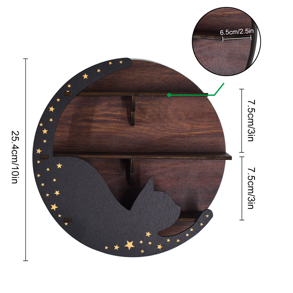 300g Weight Retro Moon Basswood Storage Rack 1 Piece