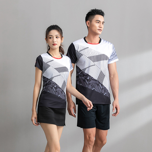 Team printed table tennis clothing men's summer shorts quick-drying badminton clothing volleyball sportswear suit women printed printing
