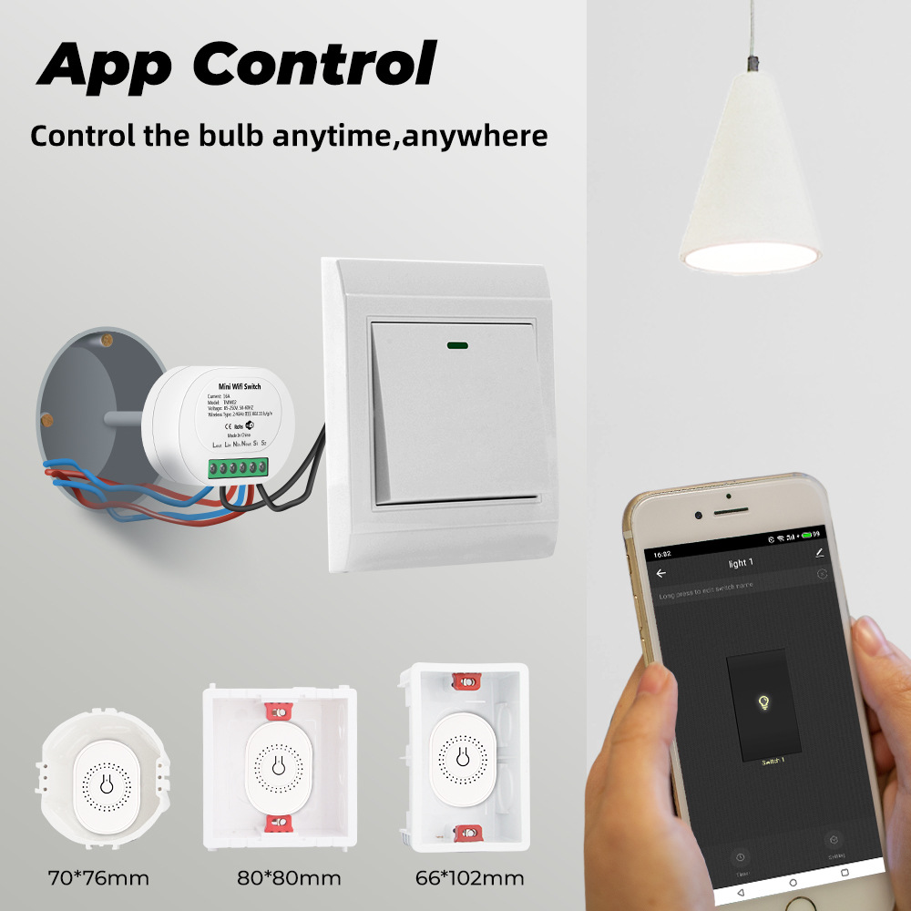 Doodle WiFi Switch On/Off ZIGBEE Smart Dual Control Mini 16A Wireless Concealed Voice 433 Modification Kit