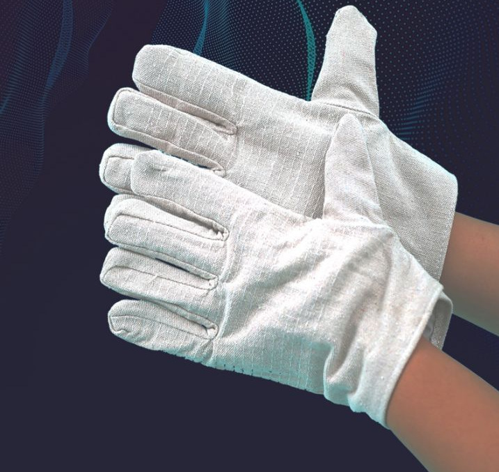 帆布手套24道线加厚白甲布电焊双层半衬手套劳保机床机械棉布手套
