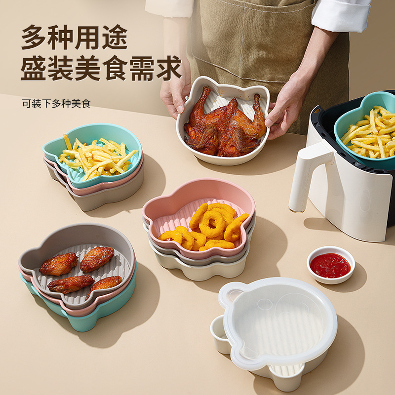 Placa de silicona de dibujos animados freidora de aire placa de horno molde de pastel horno molde de horneado en forma de animal