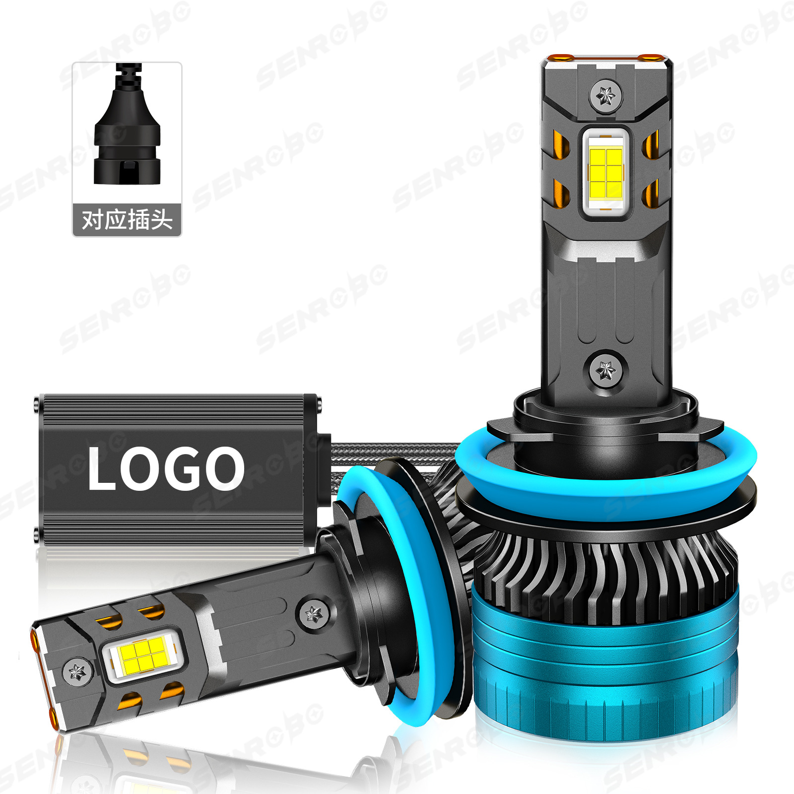 SENROBO transfronterizo doble tubo de cobre condujo faro 110W de alta potencia condujo lámpara de automóvil lámpara de modificación
