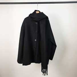 100%高支羊毛25款围巾宽松型斗篷大衣双面羊绒外套女围巾领