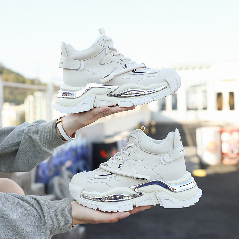 Velours vieilles chaussures femmes nouveau automne et hiver Ins Net rouge chaussures de course décontractées rehaussant rétro chaussures de sport confortables femmes_voghion.com