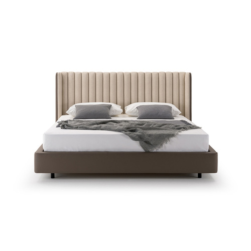 Italian light luxury style master bedroom Nordic style fabric frosted tech fabric bed simple tatami soft bed double bed