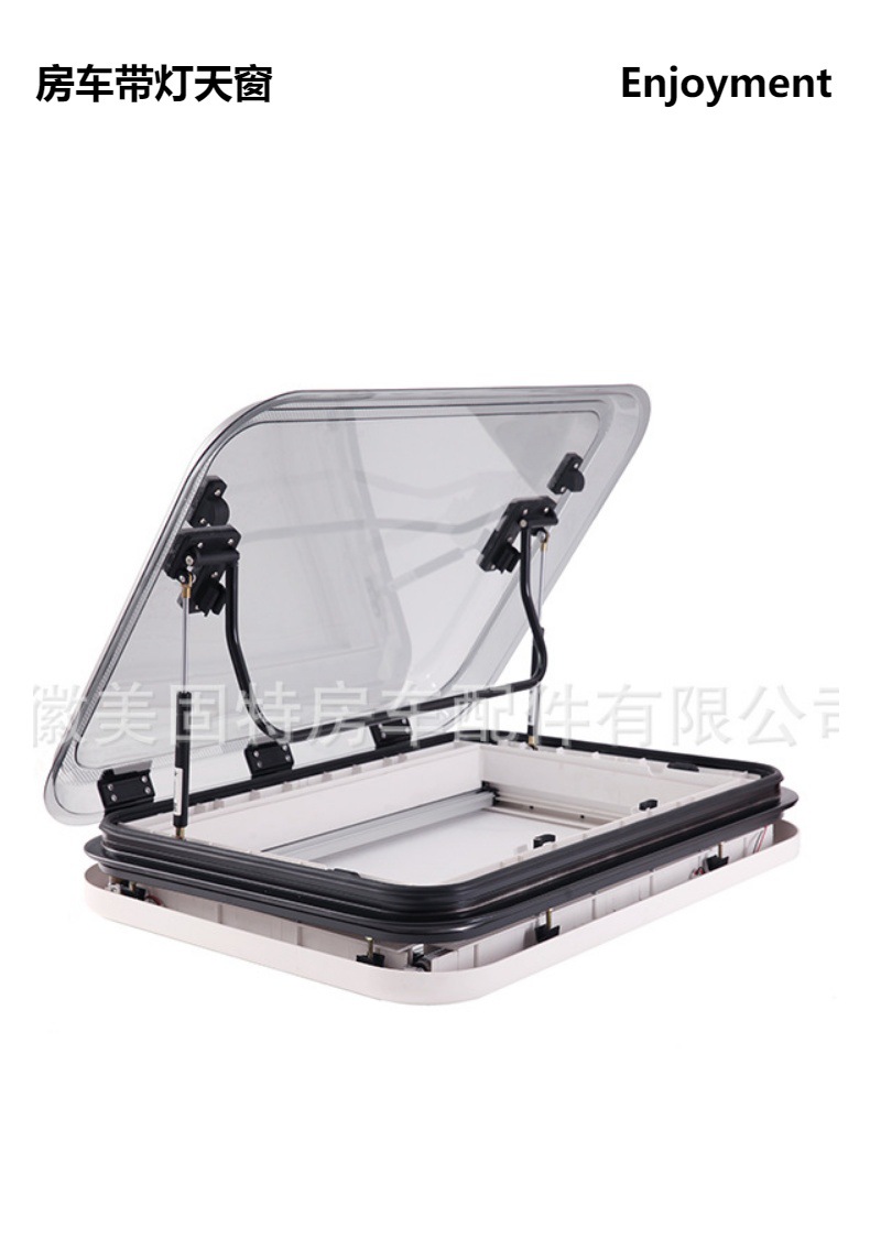 Aluminum Alloy Travel Roof Window Rv Skylight Suitable for Trailer Rv with Led Light and Gauze Shading