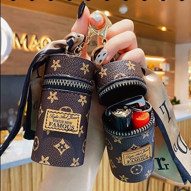 High Luxury Coin Purse Pendant Earphone Bag Lipstick Mini Keychain Bag Retro Bucket Lipstick Bag Simple Pendant Now
