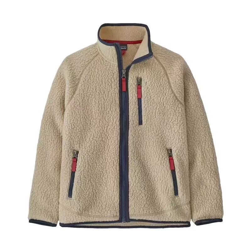 pata alternative Retro Pile autumn and winter outdoor fleece jacket, warm zip-up jacket, lamb fleece coat