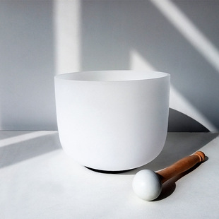 Factory direct white frosted quartz bowl music Psalm Bowl self-cultivation meditation Buddha sound Bowl 432Hz percussion instrument