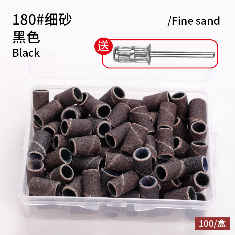 Amazon estilo caliente cabeza de lijado de uñas anillo de arena amoladora eléctrica anillo de arena de uñas caja de color funda de cojinete de montaje
