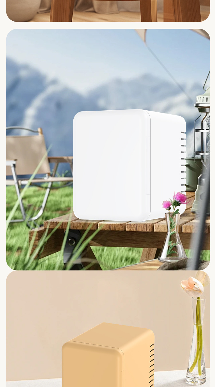 Car Beauty Makeup Refrigerator Lights Makeup Mirror Household Skin Care Products Fresh Keeping 4L Mini Refrigerator Car Cooling and Heating Box