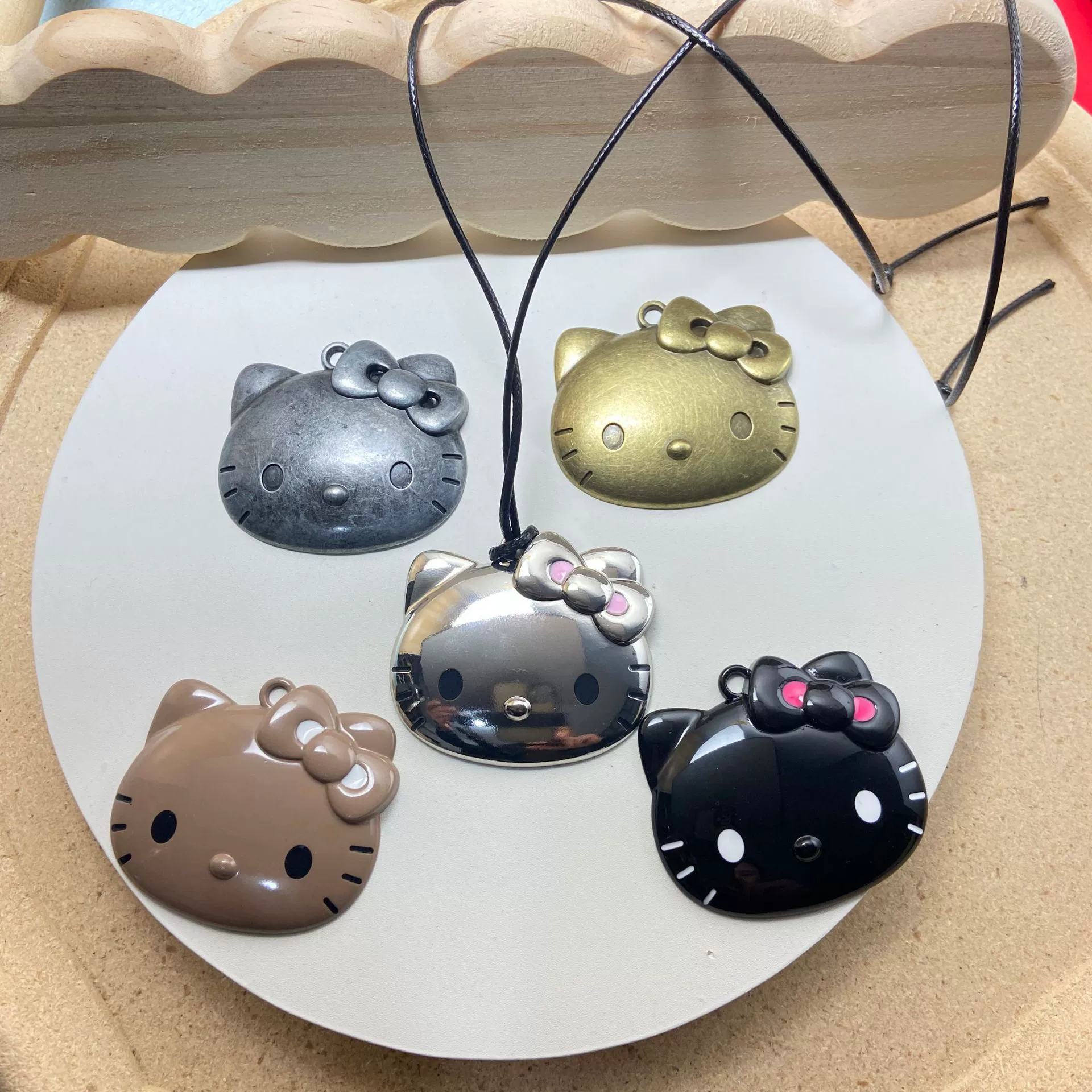 Hello Kitty, металлическая подвеска, ожерелье, брелок, аксессуар, аксессуары, DIY