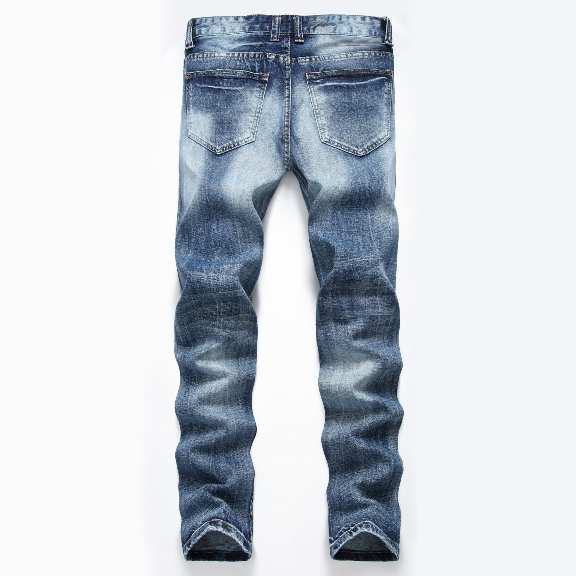 boy Cross-Border Exclusive Foreign Trade Ripped European And American Fashion Slim Fit Trendy Straight Men's Jeans_viptrois.com