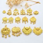 古法沙金长命富贵锁吊坠铃铛平安锁挂件  diy项链毛衣链饰品配件