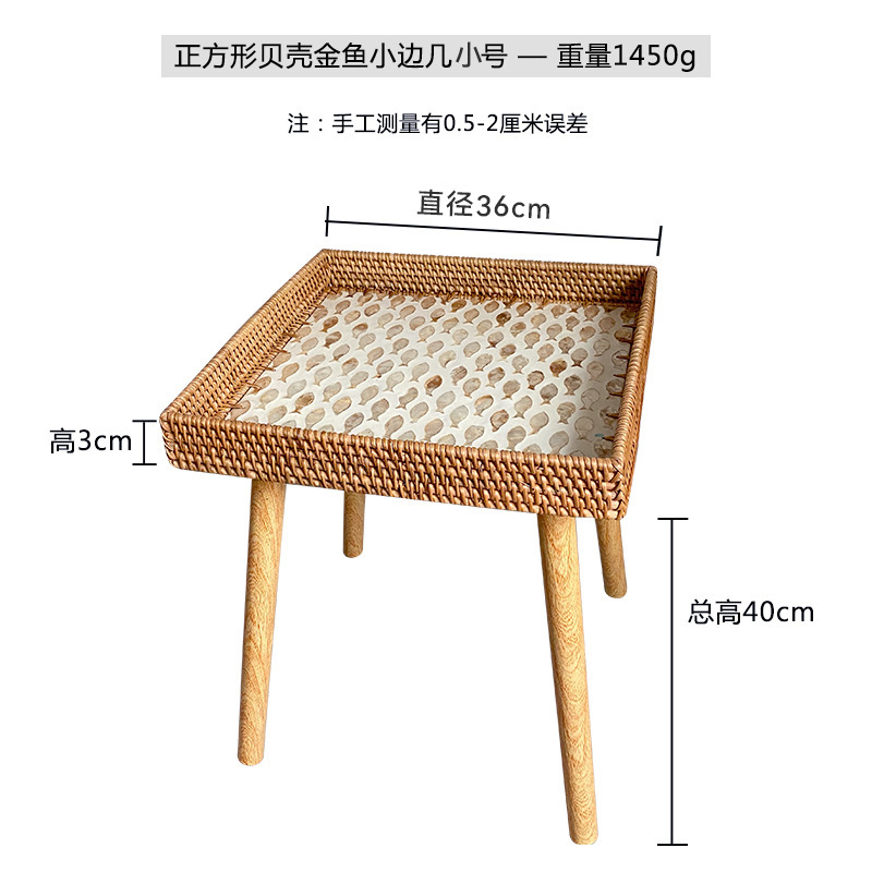 Mesa de té de madera sólida, mesa de té de madera sólida, sofá de salón, mesa redonda de balcón, mesa de té de almacenamiento en el hogar