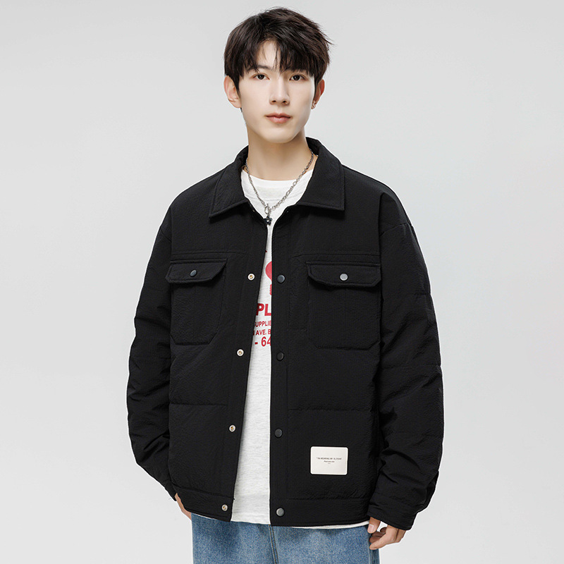 Men's winter Japanese retro warm velvet down jacket for leisure