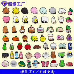 60種類のかわいい靴飾りアクセサリー、PVC製ソフトゴム素材のシューバックル、DIY対応、穴あき靴用アクセサリーをメーカー卸売