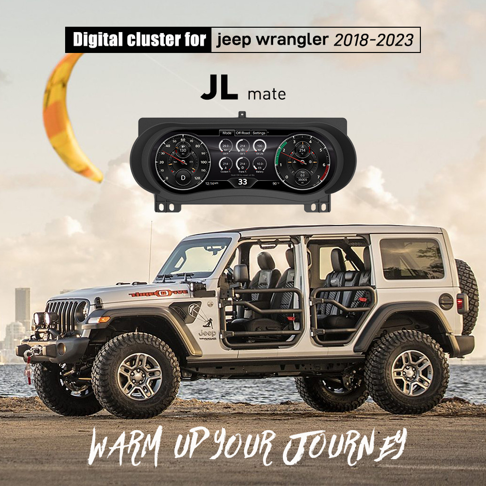 Suitable for Jeep Wrangler Jl2018-2023 Full Lcd Dashboard, Non-Destructive Direct Plug-In Multi-Function Lcd Instrument