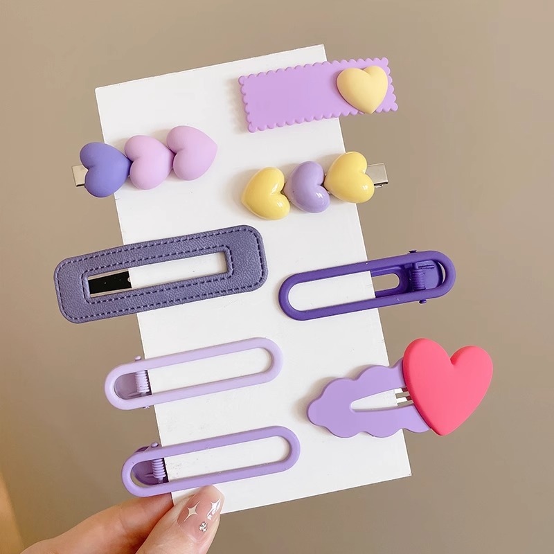 Love star horquilla flequillo lateral femenino horquilla lindo coreano niño cabello roto pequeño clip color bb clip tocado