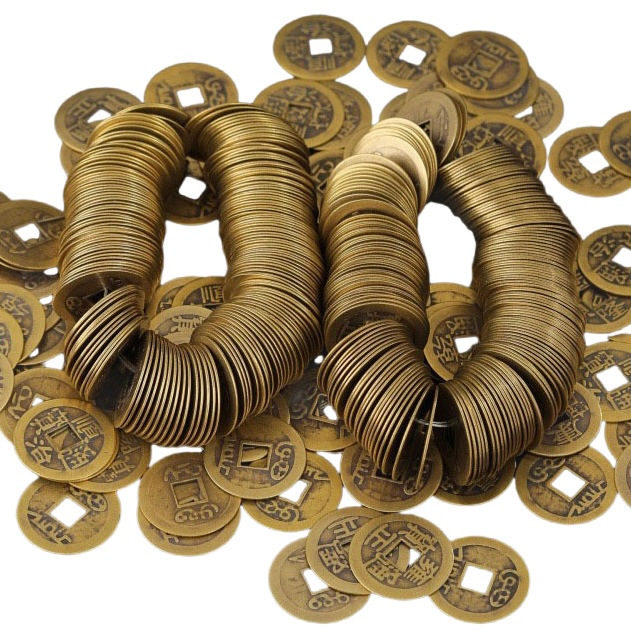Directly Supplied from the Manufacturer: Pure Copper and Brass 2.4cm Coins from the Qing Dynasty, Including Coins from the Five Emperors, Six Emperors, Eight Emperors, and Ten Emperors, Ancient Coins, Copper Art