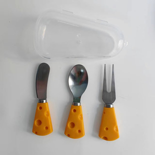 New Ins Style Kitchen Cheese Knife Cheese Knife Three-Piece Set Knife, Fork and Spoon Creative Tableware Jam Spread Knife