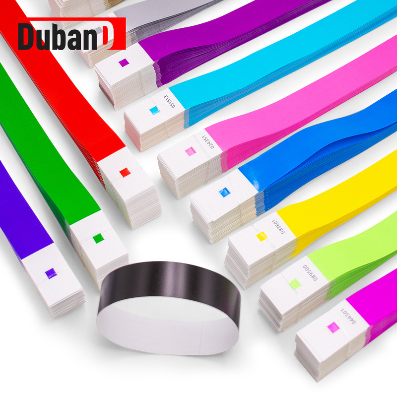 Disposable Amusement Park Wristbands Waterproof and Tear-Resistant Identification Fluorescent Paper Wristbands for Children and Adults Admission Tickets