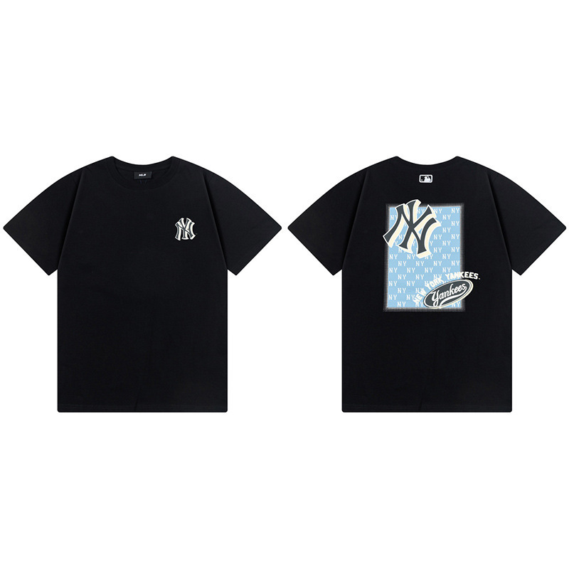 韓国新作MLBバックロゴ大プリントNY半袖Tシャツ男女兼用刺繍カジュアル半袖|undefined