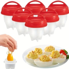 国境を越えた売れ筋のシリコンエッグクッカー、実用的なノンスティックシリコンエッグカップ、キッチン高温耐性蒸しエッグカップアーティファクト