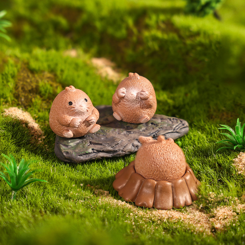 マイクロランドスケープクリエイティブかわいい小さなモグラ diy ガーデニング造園装飾ドールハウスオフィスデスクトップ装飾品|undefined