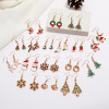 Christmas metal earrings, European style, with snowflakes, factory direct supply