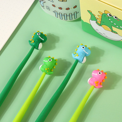 Pequeño dinosaurio agitando bolígrafo de gel, pegamento suave, regalo para estudiantes, bolígrafo creativo, papelería de Yiwu, bolígrafo de gel oscilante al por mayor