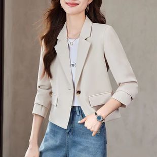 2025 New High-End Casual Spring and Autumn Style Short Suit Jacket Korean Style Petite Suit Women's Top Hot Style