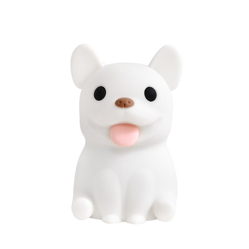 Creative Bull Dog Plush Night Light Charging Bedside Soft Glow Sleep Companion Stress Relief Toy Student Atmosphere Gift