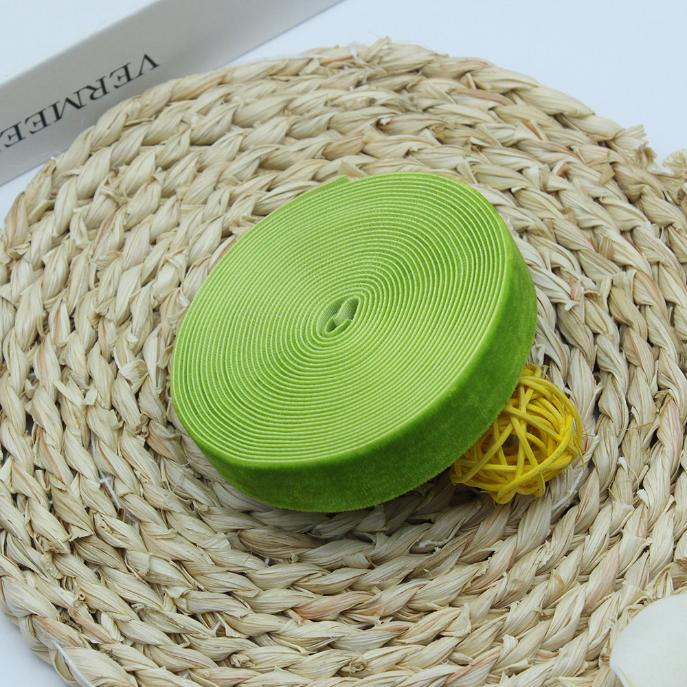 2cm unilateral banda de flocado ropa hecha a mano DIY accesorios, regalo de pastel embalaje de seda de terciopelo