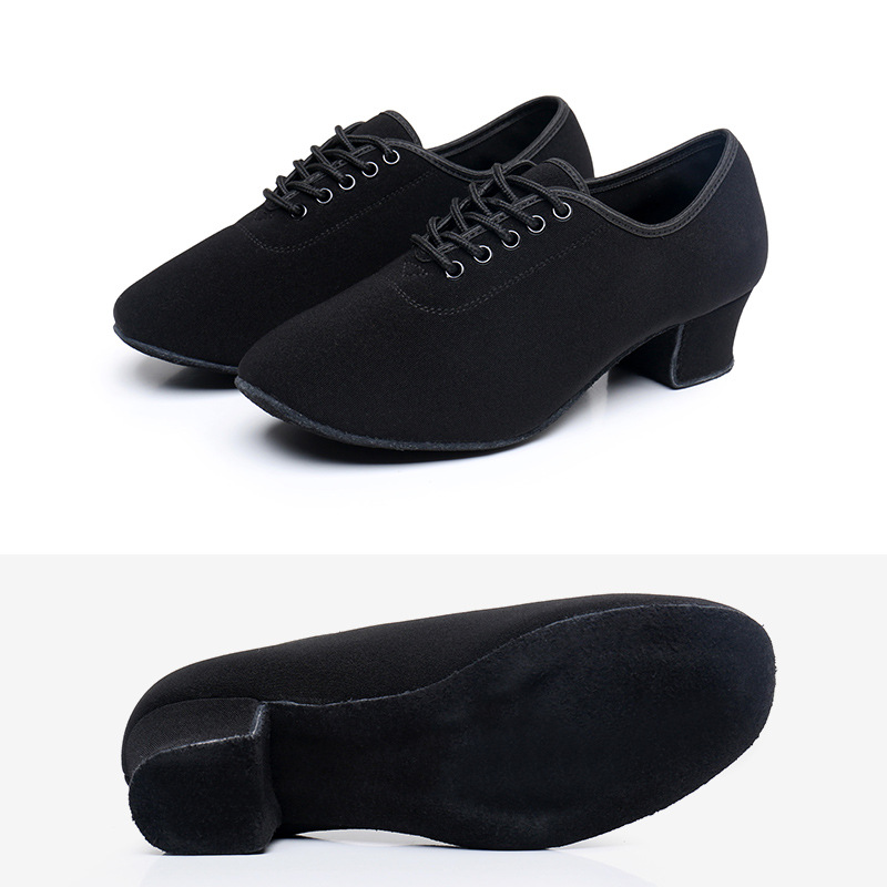 Zapatos de profesor de tacón alto de las mujeres zapatos de baile latino de tela Oxford zapatos de baile de fondo suave profesional zapatos de baile cuadrados de baile de jazz