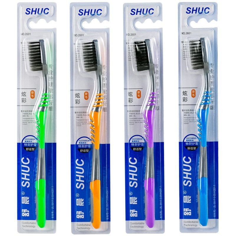 Shuchen 2397 竹炭歯ブラシ大人の家庭用卸売歯茎クリーニング滑り止めハンドル大型ブラシヘッド手頃な価格の送料無料|undefined