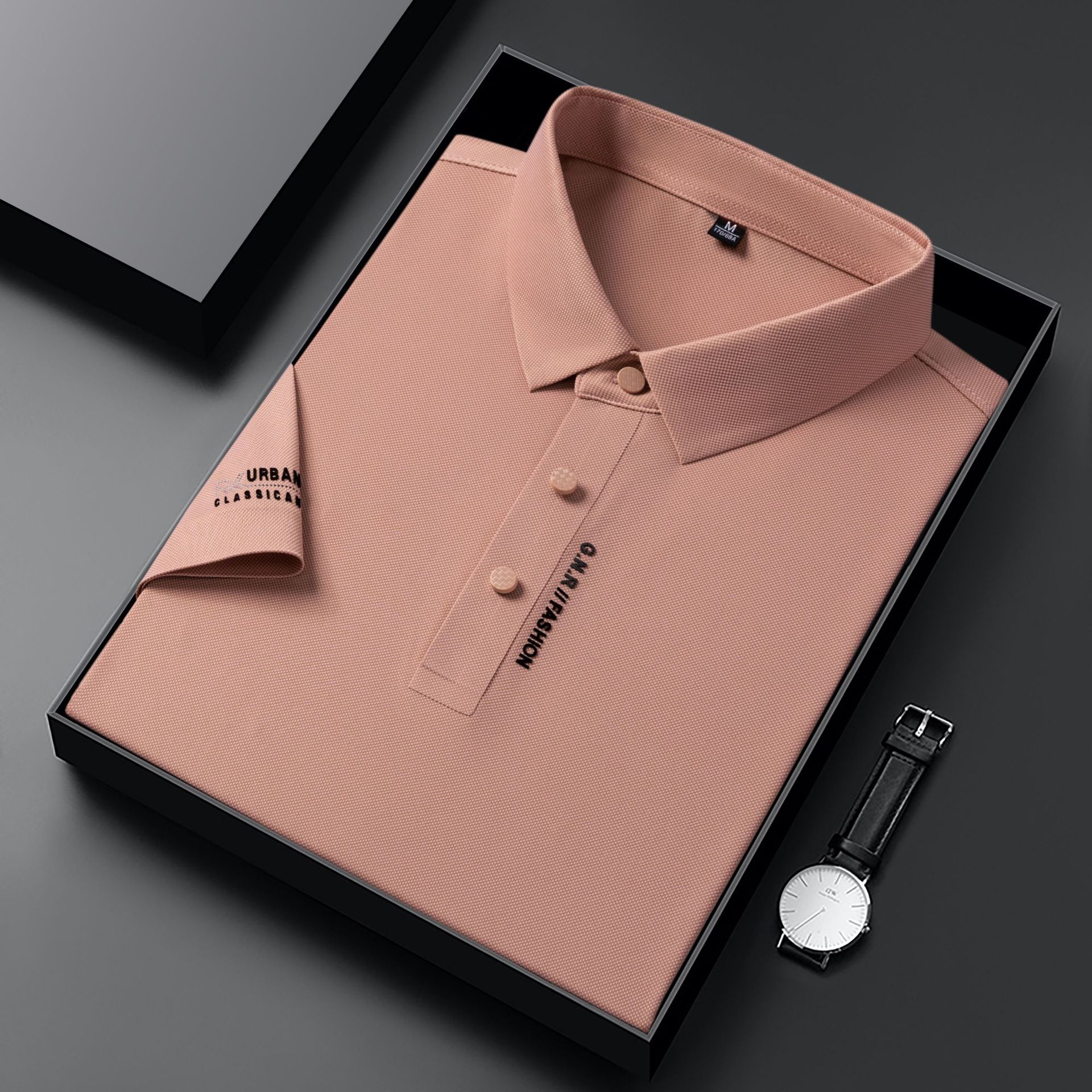 Encuentre polos personalizados de fábrica, camisas de po de seda de hielo sin costuras de verano, hombres de alta gama, solapa de negocios de alta gama, mangas cortas