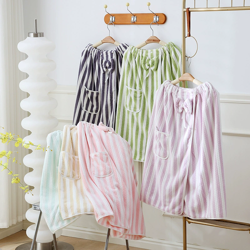 Пятно полосатые кукурузные хлопья юбки с тощами новый толстый полосатый коралловый бархатный халат можно носить завернутые юбки для ванной оптом