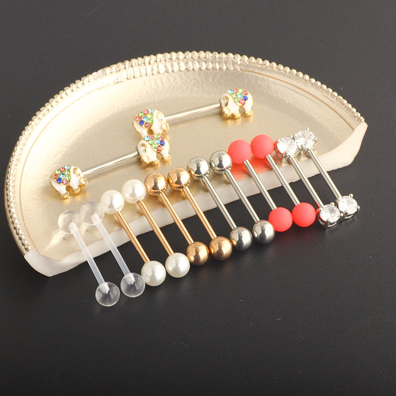 Pointed titanium steel lip stud product view