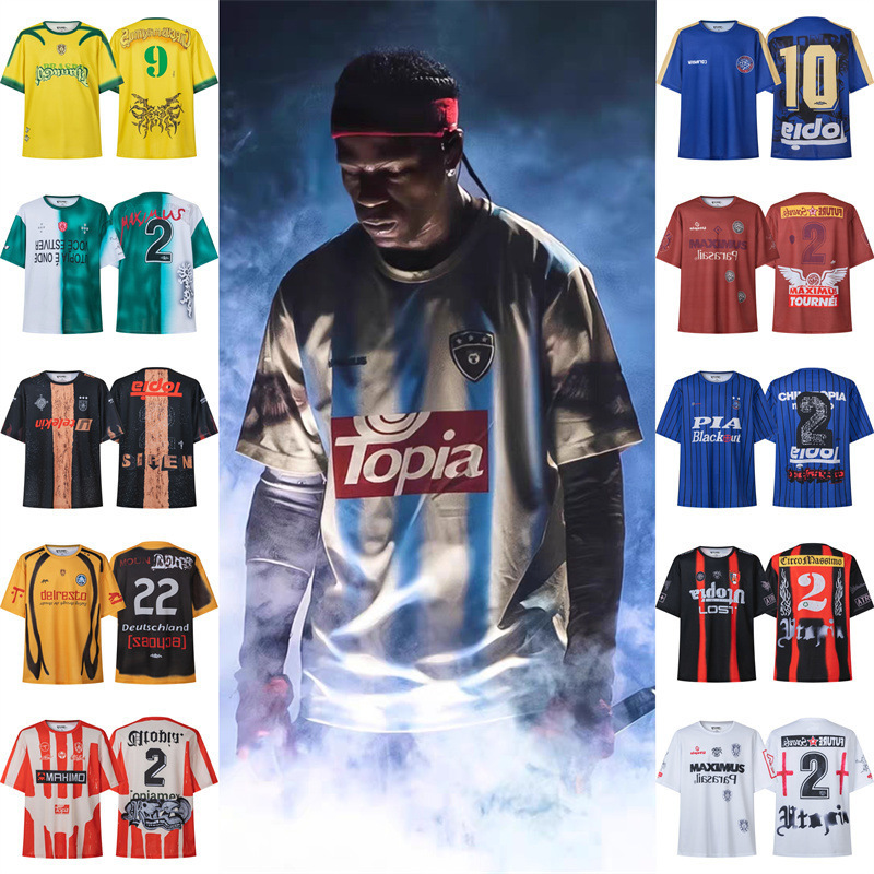 TRAVIS SCOTT CACTUS JACK Breathable Mesh Football Jersey Loose Sports T-Shirt Short Sleeve Summer